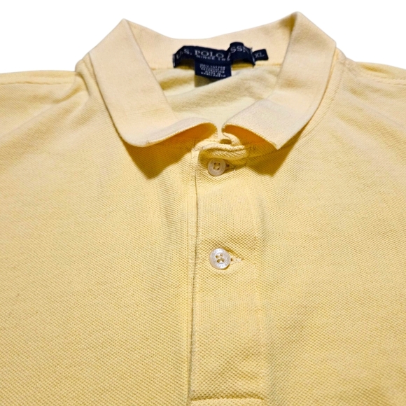 US Polo Assn Mens Short Sleeve Shirt Butter Yellow XL 100% Cotton Classic Fit - Picture 3 of 7
